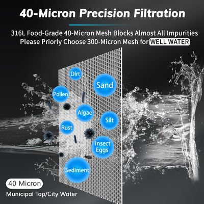 فیلتر پیش فیلتر رسوبات اسپین اسپرینگ برای کل خانه نصب ساده، نیازی به حرفه ای نیست