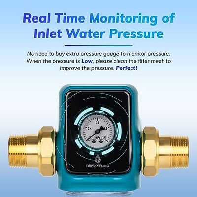 40 Micron Whole House Water Pre Filter Reusable Mesh Sediment Filter with Water-Driven Scraping