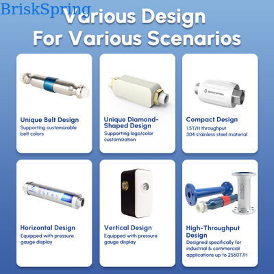 Y1 Whole House Salt-Free Water Descaler with Integrated Pressure Gauge Scale Inhibitor